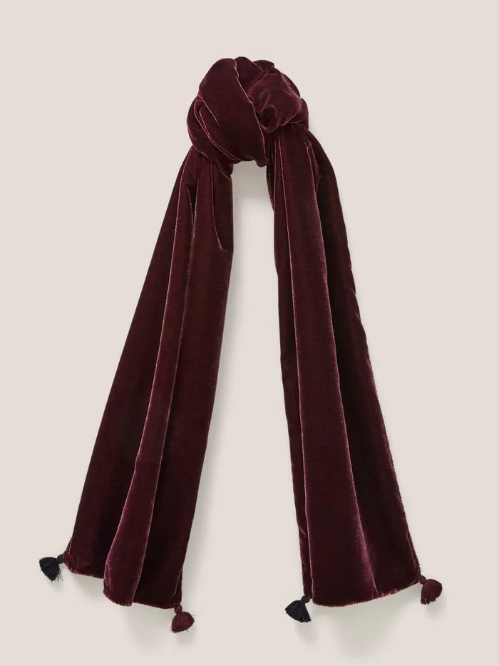 Women White Stuff Partywear Classic Velvet Scarf Dusty Pink