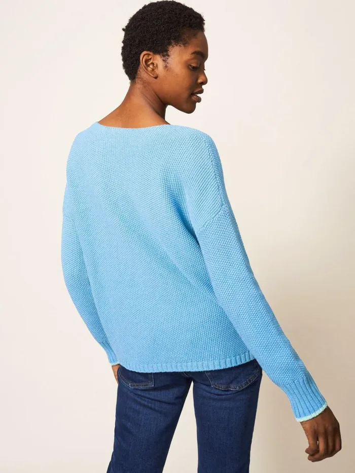 Women White Stuff Petite Clothing Southbank Jumper Mid Blue Women White Stuff Petite Clothing Southbank Jumper Mid Blue