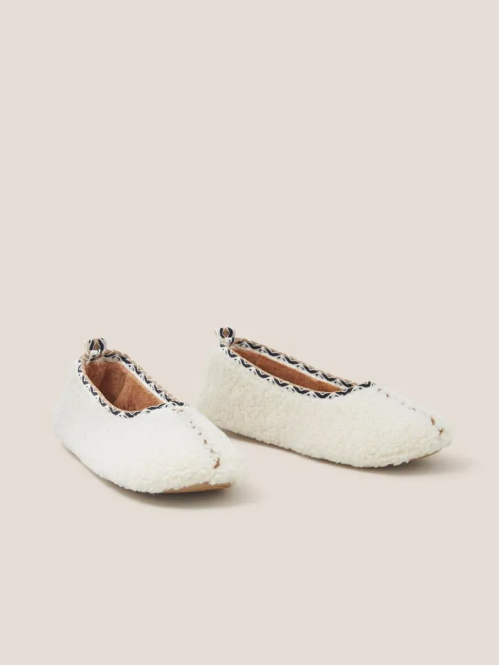 Women White Stuff Pyjamas And Nightwear Borg Ballet Slipper Dark Natural Women White Stuff Pyjamas And Nightwear Borg Ballet Slipper Dark Natural