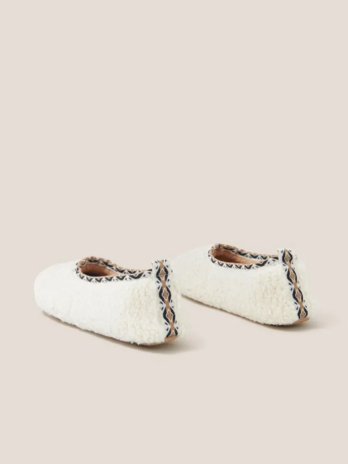 Women White Stuff Pyjamas And Nightwear Borg Ballet Slipper Dark Natural Women White Stuff Pyjamas And Nightwear Borg Ballet Slipper Dark Natural