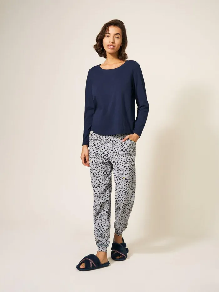 Women White Stuff Pyjamas And Nightwear Eva Jersey PJ Top Dark Navy