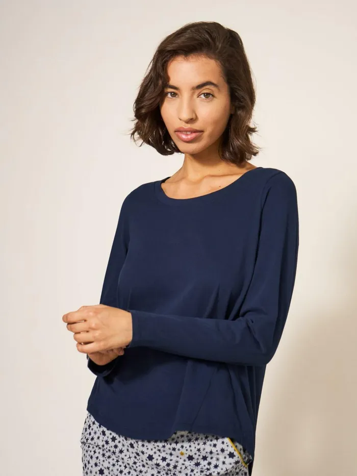 Women White Stuff Pyjamas And Nightwear Eva Jersey PJ Top Dark Navy Women White Stuff Pyjamas And Nightwear Eva Jersey PJ Top Dark Navy