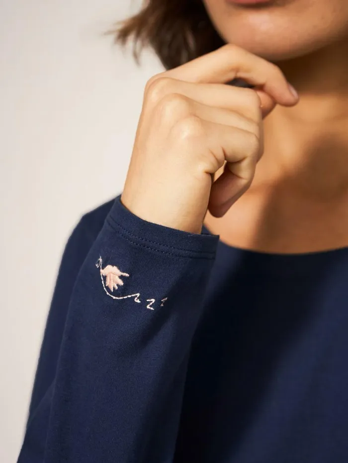 Women White Stuff Pyjamas And Nightwear Eva Jersey PJ Top Dark Navy Women White Stuff Pyjamas And Nightwear Eva Jersey PJ Top Dark Navy
