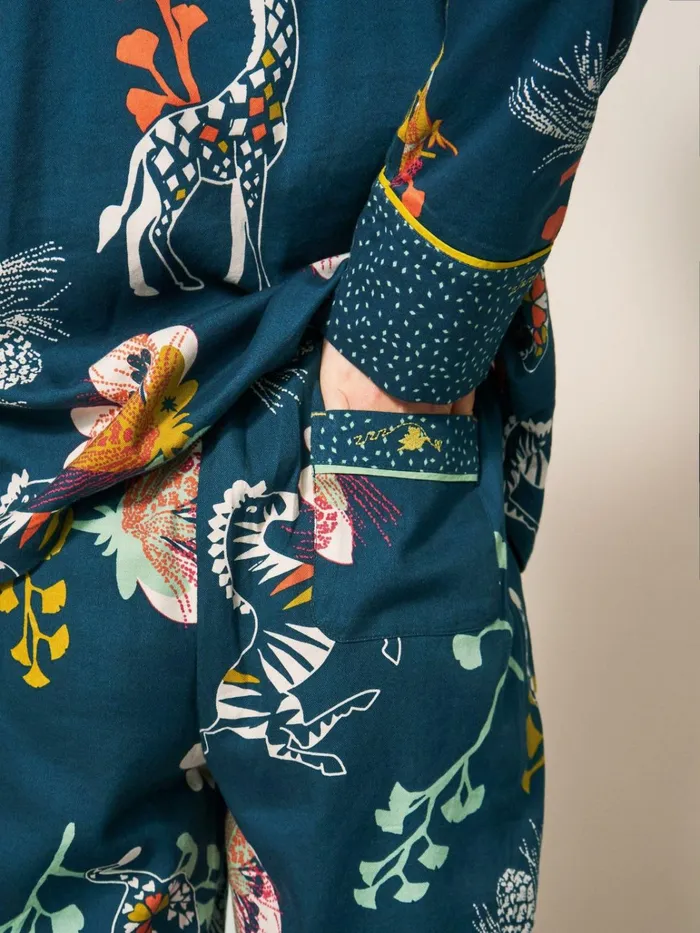 Women White Stuff Pyjamas And Nightwear Nina Organic PJ Bottom Teal Print Women White Stuff Pyjamas And Nightwear Nina Organic PJ Bottom Teal Print