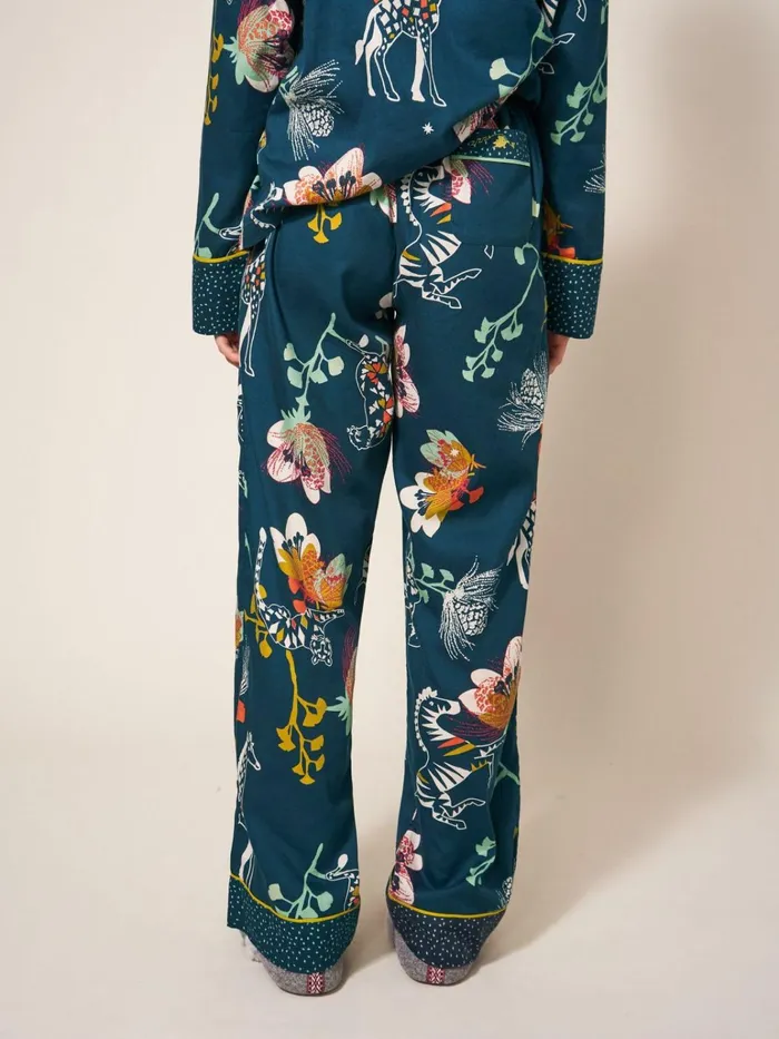 Women White Stuff Pyjamas And Nightwear Nina Organic PJ Bottom Teal Print Women White Stuff Pyjamas And Nightwear Nina Organic PJ Bottom Teal Print