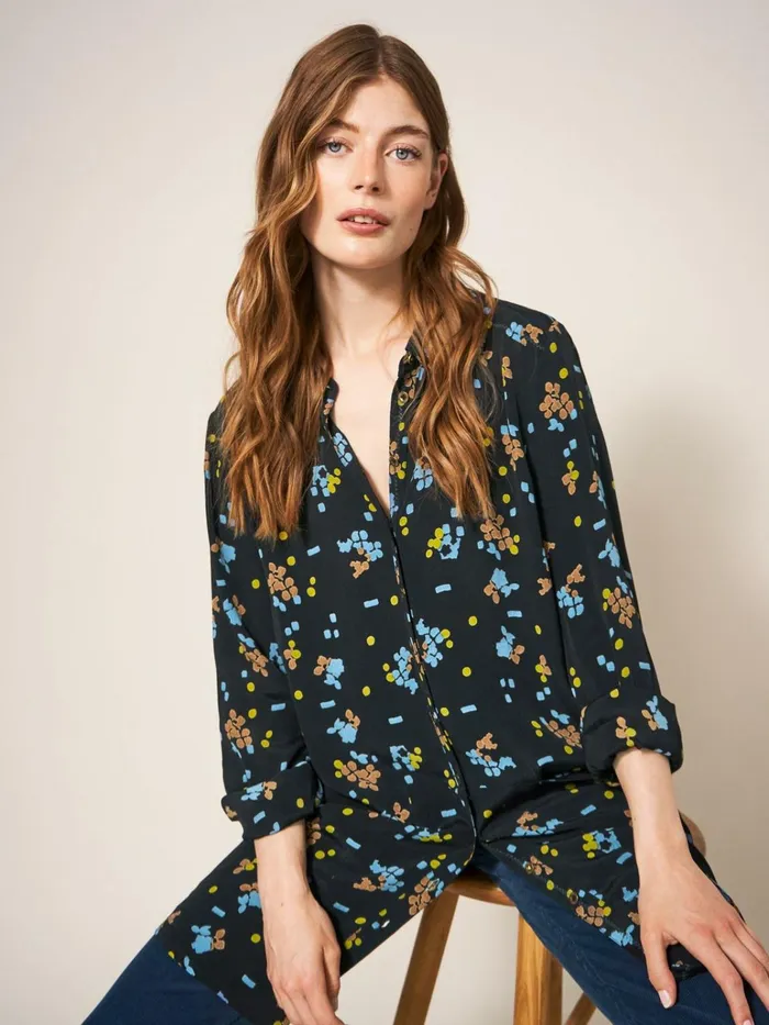 Women White Stuff Shirts Blouses And Tunics Danika Tunic Black Multi