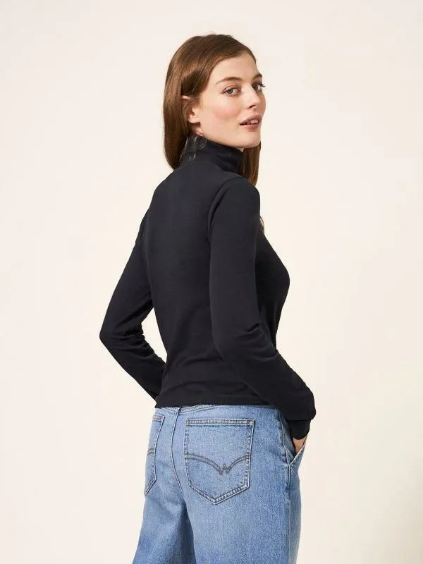 Women White Stuff Tops And Tshirts CAMILE HIGH NECK TEE Dk Grey Women White Stuff Tops And Tshirts CAMILE HIGH NECK TEE Dk Grey