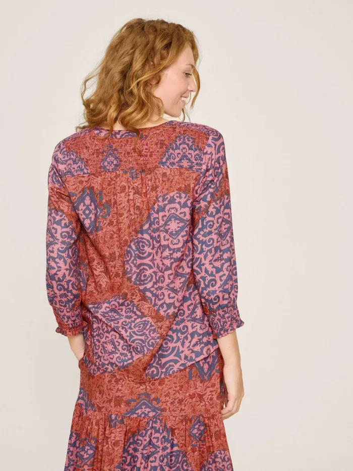Women White Stuff Tops And Tshirts Elisa Eco Vero Top Red Multi Women White Stuff Tops And Tshirts Elisa Eco Vero Top Red Multi