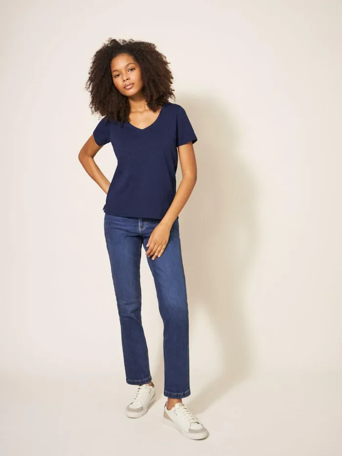 Women White Stuff Tops And Tshirts NATALIE V NECK TEE Dark Navy Women White Stuff Tops And Tshirts NATALIE V NECK TEE Dark Navy