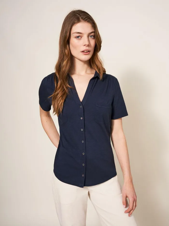 Women White Stuff Tops And Tshirts Penny Pocket Jersey Shirt French Navy Women White Stuff Tops And Tshirts Penny Pocket Jersey Shirt French Navy