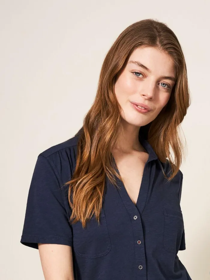 Women White Stuff Tops And Tshirts Penny Pocket Jersey Shirt French Navy Women White Stuff Tops And Tshirts Penny Pocket Jersey Shirt French Navy