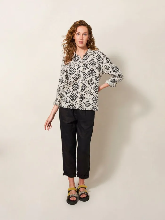 Women White Stuff Tops And Tshirts Sophie Organic Cotton Shirt Natural Multi