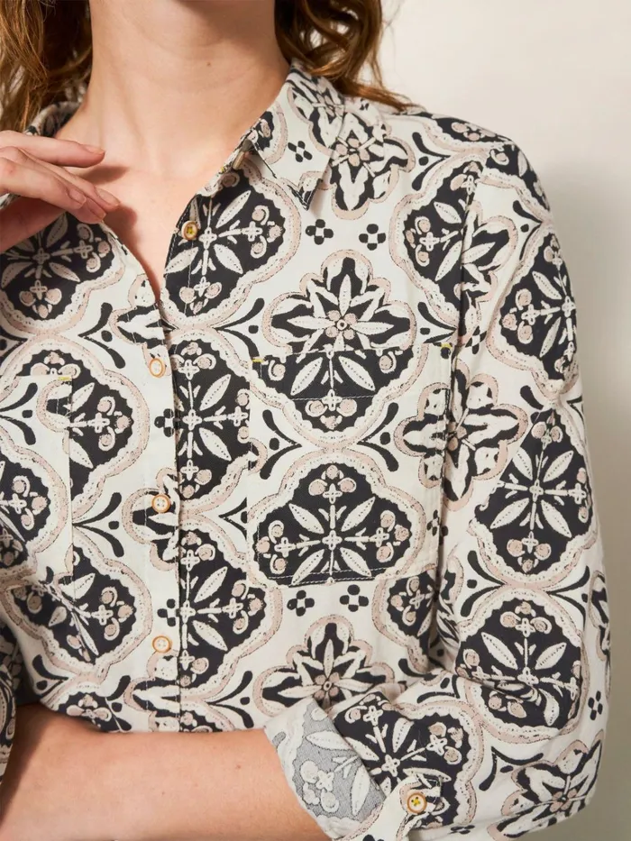 Women White Stuff Tops And Tshirts Sophie Organic Cotton Shirt Natural Multi Women White Stuff Tops And Tshirts Sophie Organic Cotton Shirt Natural Multi