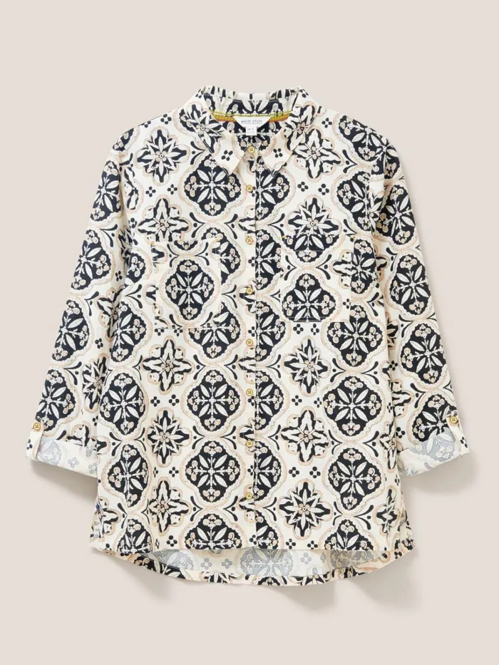 Women White Stuff Tops And Tshirts Sophie Organic Cotton Shirt Natural Multi Women White Stuff Tops And Tshirts Sophie Organic Cotton Shirt Natural Multi