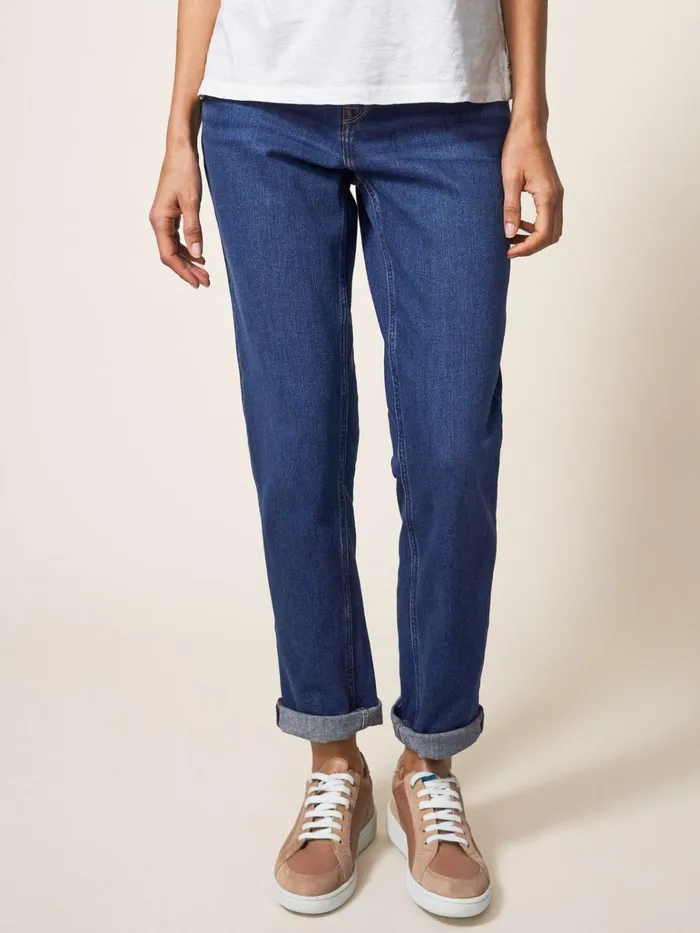 Women White Stuff Trousers Brooke Straight Jeans Mid Denim