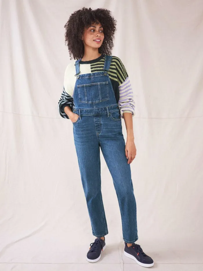 Women White Stuff Trousers Isabelle Jean Dungaree Mid Denim