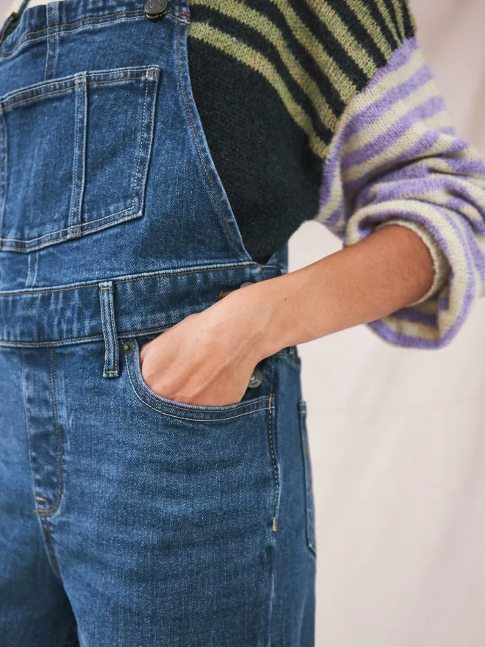 Women White Stuff Trousers Isabelle Jean Dungaree Mid Denim
