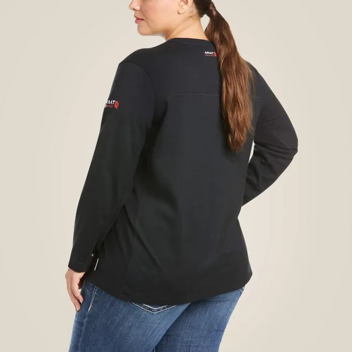 Women Workwear Ariat FR AC Crew Top Black Women Workwear Ariat FR AC Crew Top Black