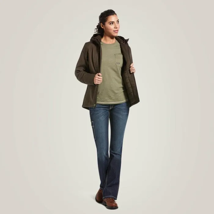 Women Workwear Ariat Rebar DuraCanvas Insulated Jacket Wren Women Workwear Ariat Rebar DuraCanvas Insulated Jacket Wren