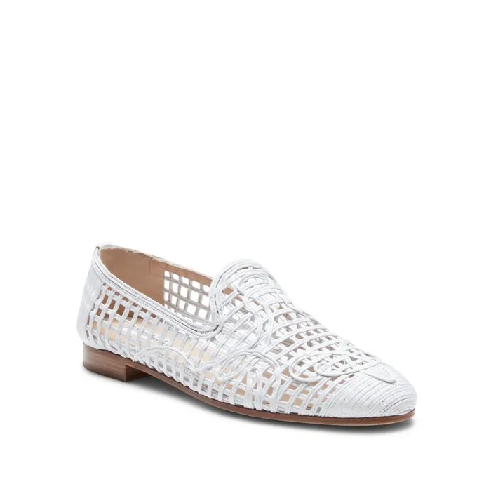 Women Woven Leather Slippers White Fratelli Rossetti Slip On