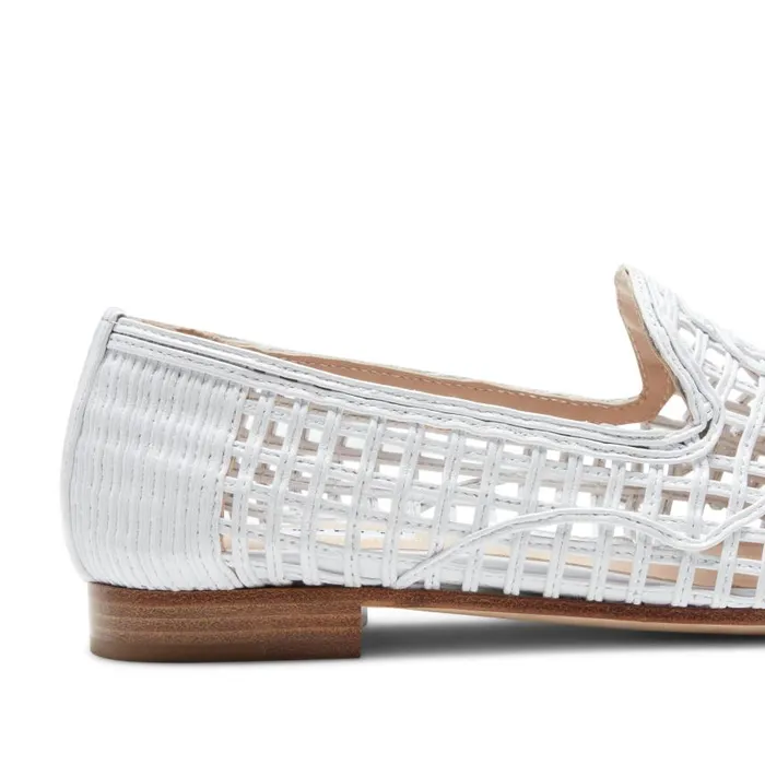 Women Woven Leather Slippers White Fratelli Rossetti Slip On