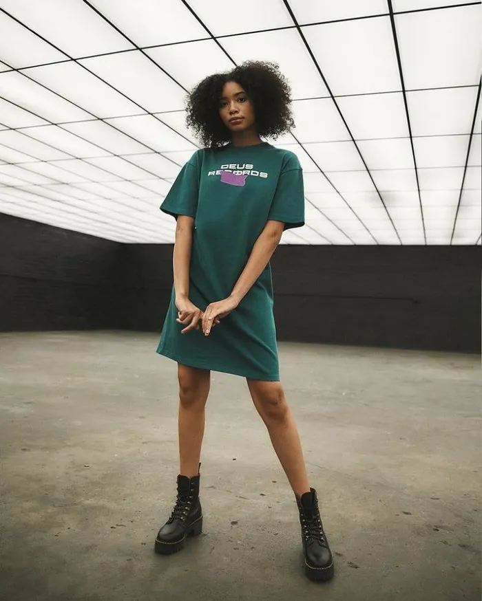 Womens Deus Ex Machina Dresses Chrome Spotnik Tee Dress 8211 Teal Teal Womens Deus Ex Machina Dresses Chrome Spotnik Tee Dress 8211 Teal Teal