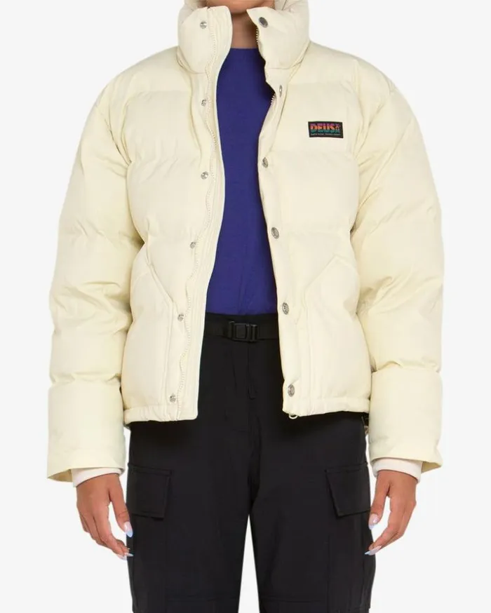 Womens Deus Ex Machina Jackets Puffer Jacket 8211 Bone White Bone White