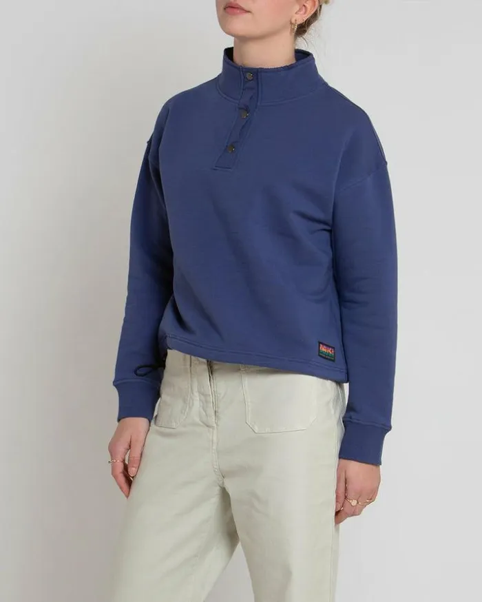 Womens Deus Ex Machina Sweaters Brie Fleece 8211 Bijou Blue Bijou Blue