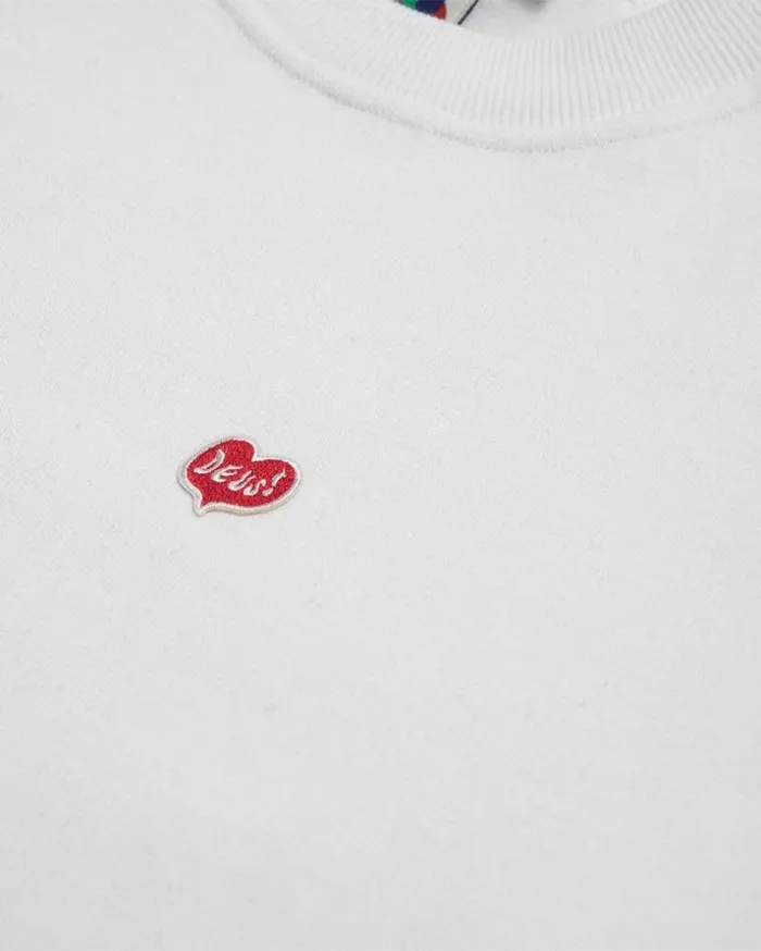 Womens Deus Ex Machina Sweaters Heart Short Sleeve Crew 8211 Vintage White Vintage White Womens Deus Ex Machina Sweaters Heart Short Sleeve Crew 8211 Vintage White Vintage White