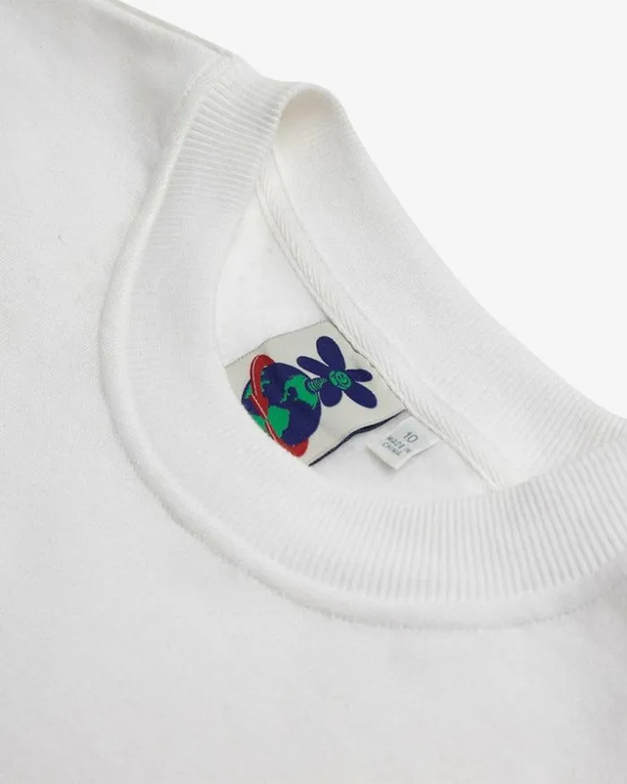 Womens Deus Ex Machina Sweaters Heart Short Sleeve Crew 8211 Vintage White Vintage White Womens Deus Ex Machina Sweaters Heart Short Sleeve Crew 8211 Vintage White Vintage White