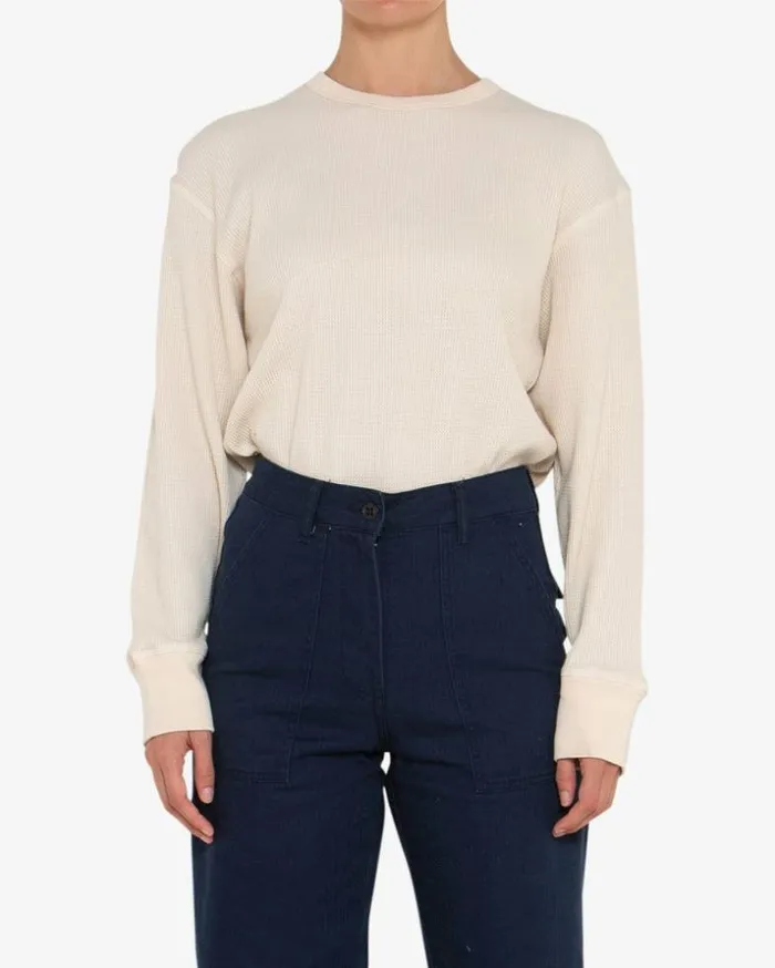 Womens Deus Ex Machina Sweaters Loni Waffle Knit 8211 Bone White Bone White