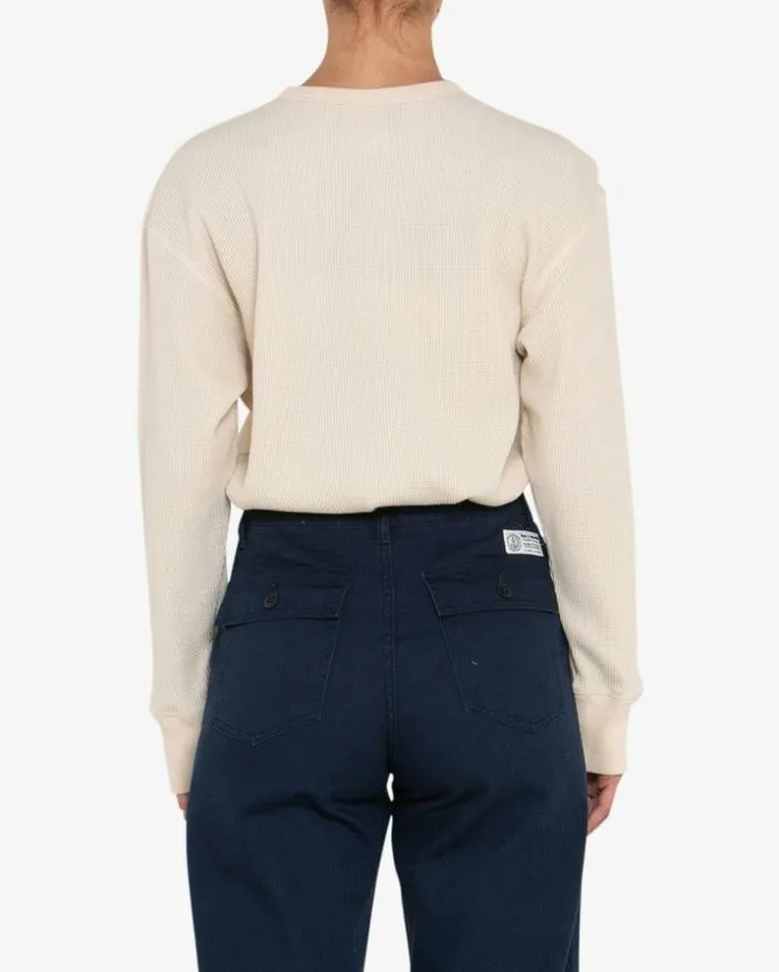 Womens Deus Ex Machina Sweaters Loni Waffle Knit 8211 Bone White Bone White