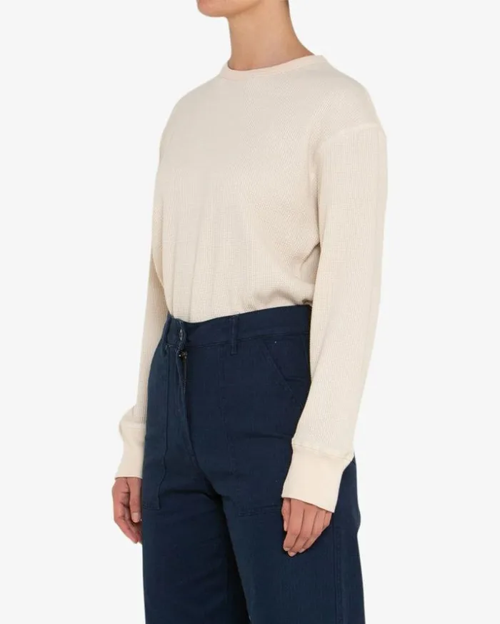 Womens Deus Ex Machina Sweaters Loni Waffle Knit 8211 Bone White Bone White