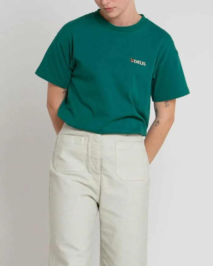 Womens Deus Ex Machina Tees Foxtrot Tee 8211 Alpine Green Alpine Green