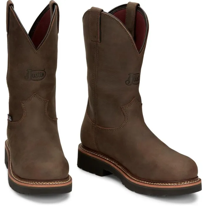 Work Men Justin Boots Carbide 11034 Waterproof Steel Toe Hickory Brown 040brown041 Work Men Justin Boots Carbide 11034 Waterproof Steel Toe Hickory Brown 040brown041