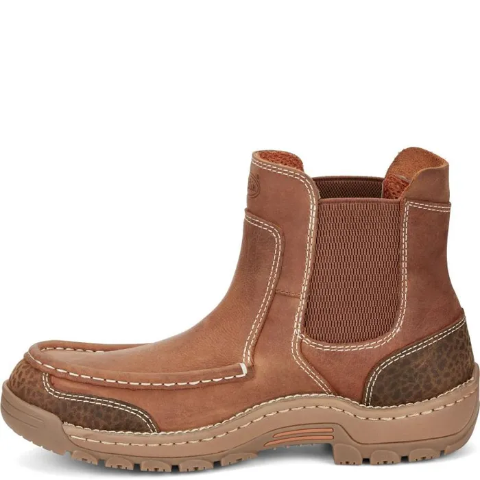 Work Men Justin Boots Channing 6034 PullOn Work Boot Barley Brown 040brown041