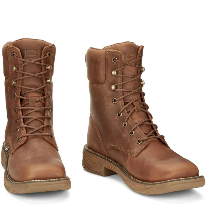 Work Men Justin Boots Rush 8034 Waterproof LaceUp Work Boot Barley Brown 040brown041 Work Men Justin Boots Rush 8034 Waterproof LaceUp Work Boot Barley Brown 040brown041