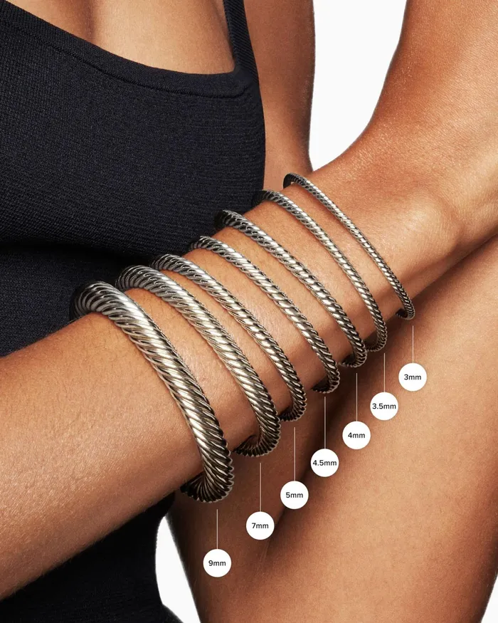 X Classic Cable Station Bracelet In Sterling Silver With 18K Yellow Gold 4mm Women David Yurman Cuff X Classic Cable Station Bracelet In Sterling Silver With 18K Yellow Gold 4mm Women David Yurman Cuff