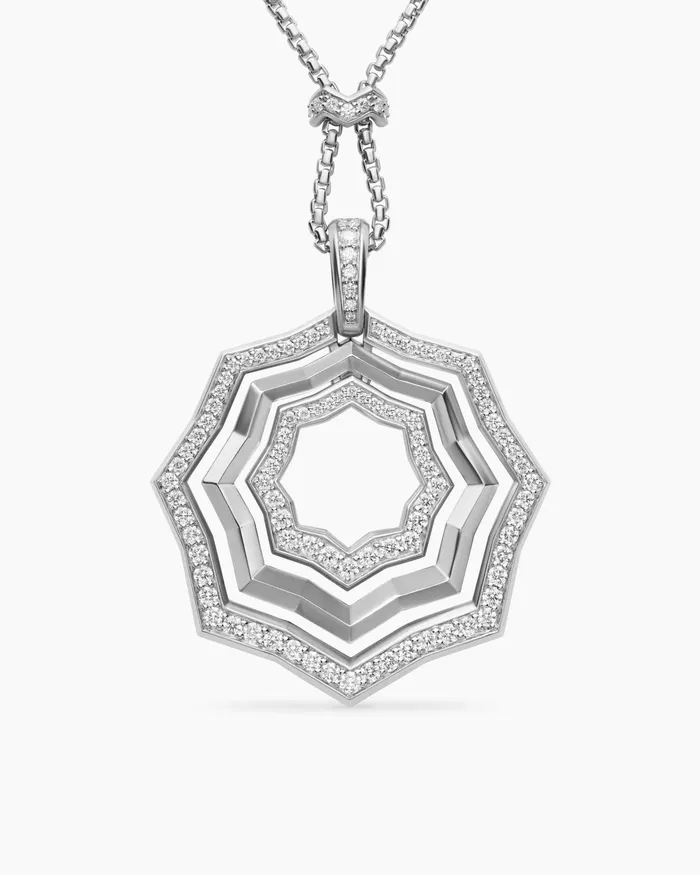 Zig Zag Stax Pendant Necklace In Sterling Silver With Diamonds 38mm Women David Yurman Pendant Zig Zag Stax Pendant Necklace In Sterling Silver With Diamonds 38mm Women David Yurman Pendant