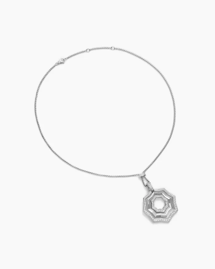 Zig Zag Stax Pendant Necklace In Sterling Silver With Diamonds 38mm Women David Yurman Pendant Zig Zag Stax Pendant Necklace In Sterling Silver With Diamonds 38mm Women David Yurman Pendant