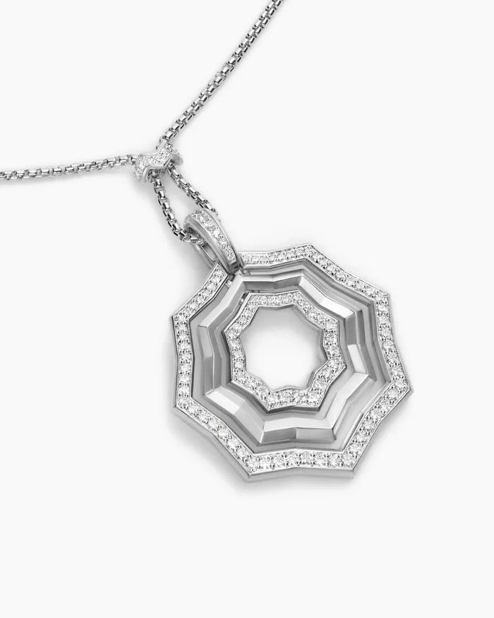 Zig Zag Stax Pendant Necklace In Sterling Silver With Diamonds 38mm Women David Yurman Pendant Zig Zag Stax Pendant Necklace In Sterling Silver With Diamonds 38mm Women David Yurman Pendant